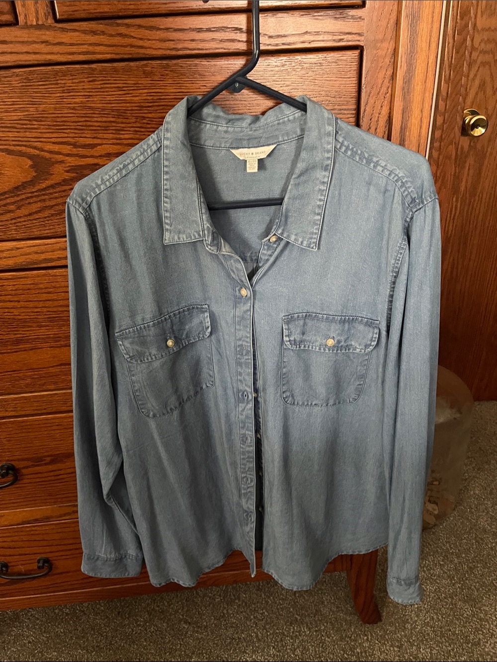 Lucky Brand Faded Blue Denim Shirt
